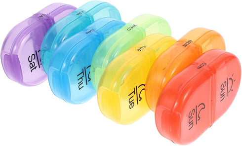 KALLORY Portable Weekly Medicine Organizer Tight Seal Travel-Friendly Pill Case for Vitamins