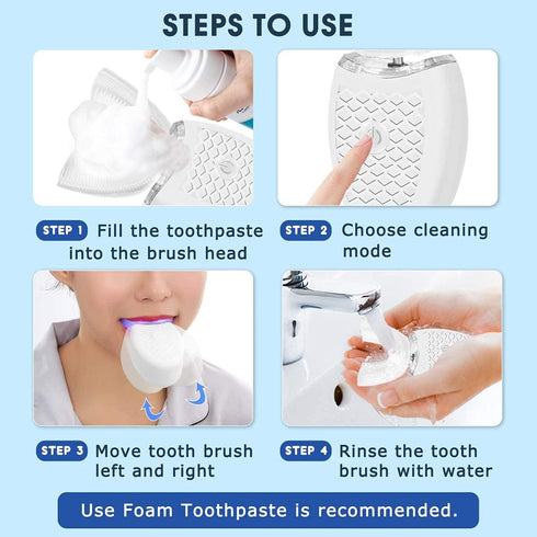 Ultrasonic Electric Toothbrush for Adults, Hands-Free Rechargeable U Shaped 360° Cleaning Teeth Whitening, IPX7