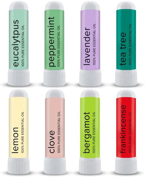 MOXE Nasal Inhalers Bundle - 8 Essential Oils, 100% Pure and Undiluted, Portable Aromatherapy, Made in USA