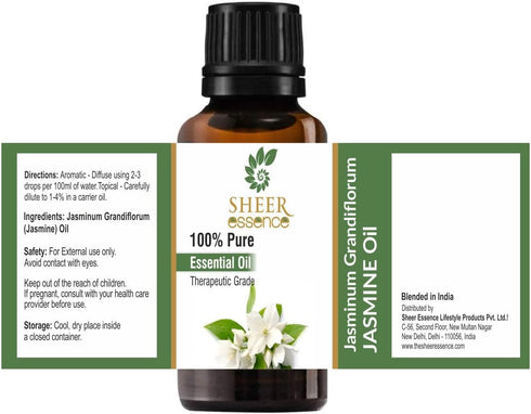 Jasmine Oil - 15 ML (0.51 Fl.OZ), 100% Pure Natural Undiluted Therapeutic Grade