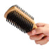 ZJchao Double Sided Beard Brush, Men's Mustache Brush with Wooden Handle, Bristle Nylon Mustache Comb for Beard Care
