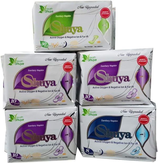 SHUYA Patented Anion Regular&Overnight Pads and Panty Liners Combination Suit Packaging with Free