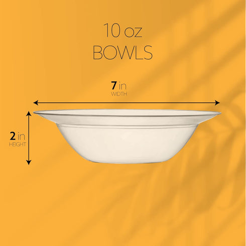 PLASTICPRO 10 oz, 40 Pack, Premium Heavy Weight Crystal Clear Disposable Plastic Cereal & Soup Bowls