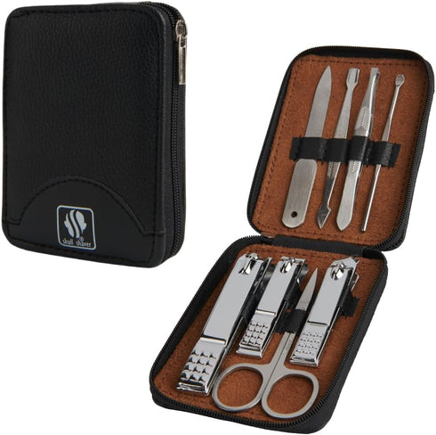 Skull Shaver 8-Piece Manicure Set for Men - Stainless Steel Nail Kit & Grooming Tools