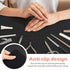 Nail Art Table Mat 23.62x15.75 Inch, Foldable Manicure Pad for Nail Technician, Nail Polish Mat for Salon Home (Black)