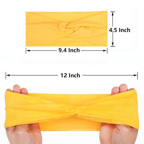 XTREND 6 Pcs Women's Twisted Cross Headbands, Non-Slip Soft Yoga Workout Hair Accessories in Solid Colors