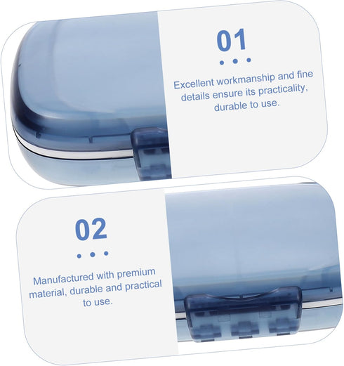 Portable Weekly Pill Organizer Large Capacity Travel Medicine Case Container for Tablets Vitamins Supplements Storage