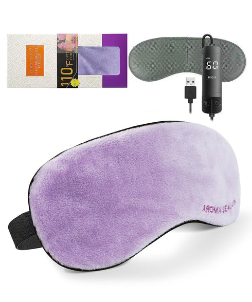 Aroma Season Heated Eye Mask - Warm Eye Compress for Dry Eyes with Graphene Heating Element and Lavender Pack
