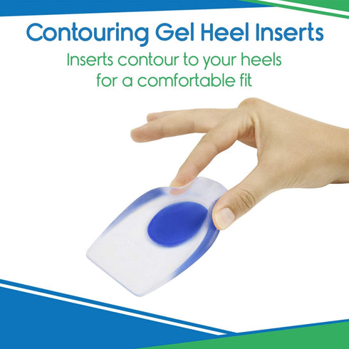 Kids Heel Cups for Pain Relief (2 Pairs) - Silicone Gel Inserts for Plantar Fasciitis, Bone Spur, Orthopedic Support