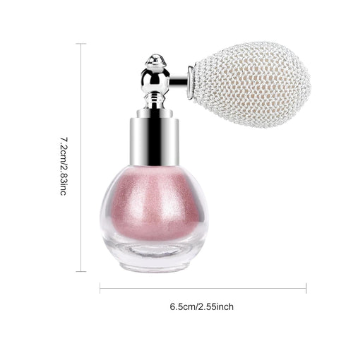 KYDA Highlighter Powder Spray, High Gloss Glitter Makeup, Soft Pink Shimmer Sparkling Powder