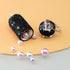 Bling Pill Case, Portable Waterproof Rhinestone Pill Box with Keychain for Travel, Outdoor, Camping, Black Pill Holder