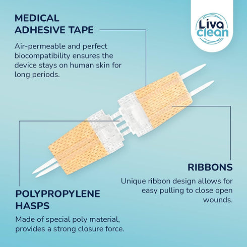 (3 CT) Zip Stitch Wound Closure Strips, Butterfly Kit Device for Skin Closing Adhesive Bandages