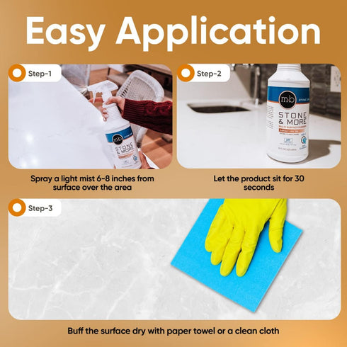 MB-5 Counter (32 oz) Stone & More, All Purpose Cleaning Spray Kitchen Cleaner Spray for Marble and Granite No Streak