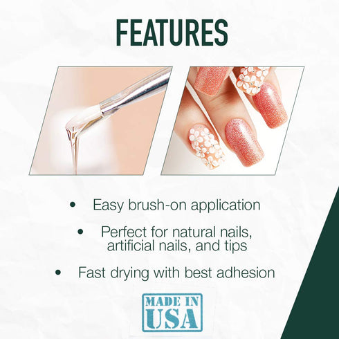 IBD 5-Second Brush On Nail Glue, Strong Quick-Dry Gel for Press Ons and Acrylic Nails, 6g, 3-Pack for Nail Repair