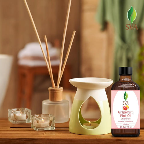 SVA Organics Grapefruit Pink Oil with Dropper - 118 ml (4 fl. oz.) 100% Pure for Skin, Hair, Aromatherapy