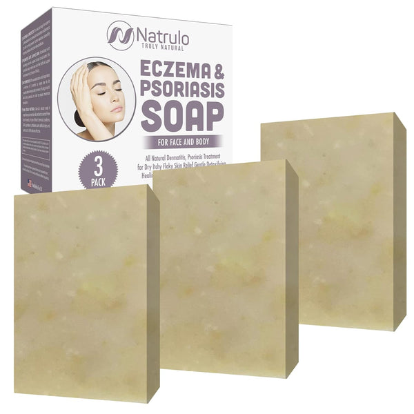Eczema Soap Bar for Face and Body, All Natural Treatment for Dry Itchy Skin Relief
