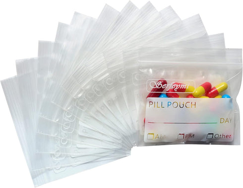 Serfeymi Pill Bags for Travel Pill Pouch Organizer Pack of 400 BPA
