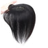 Middle Part Silk Base Human Hair Topper - 7x10cm Clip in Hairpiece with Wispy Fringe, Off Black