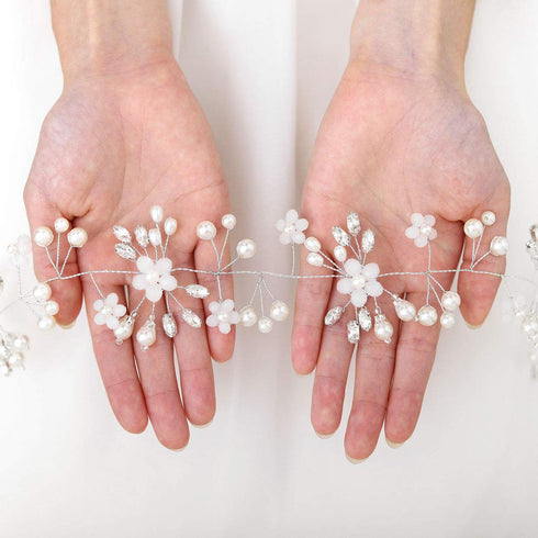 Unicra Bridal Headpiece - Wedding Crystal Flower Hair Vine Headbands - Wedding Hair Accessories (Gold)
