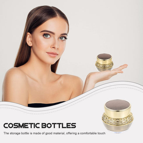 OSALADI Empty Refillable Acrylic Cosmetic Containers, 1 Pack Vintage Golden Storage Jar for Lotion Skincare Cream