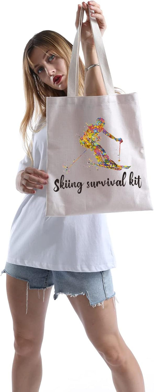 POFULL Skiing Bag, Skiing Team Gifts, Survival Kit for Ski Lovers, Cosmetic Bag