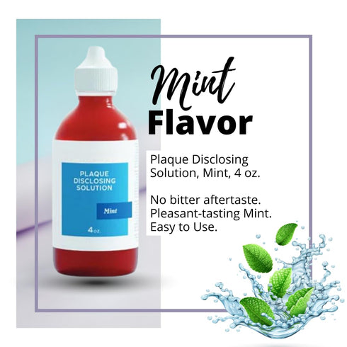 Disclosing Solution for Teeth, 4 oz. Mint Flavor, Effective Alternative to Dental Disclosing Tablets