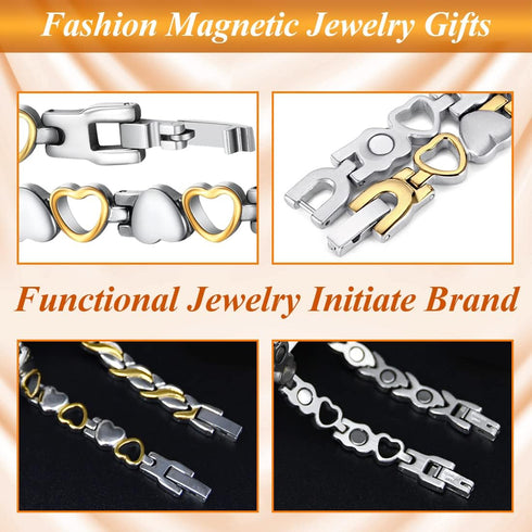 Vicmag Magnetic Bracelet for Women, Adjustable Titanium Steel Magnet Bracelet Gift