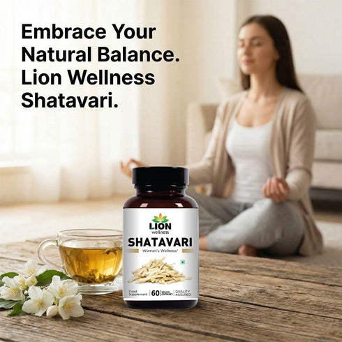 Lion Wellness Immune 60 Shatavari Capsules - Women's Wellness Support, Hormone Balance, Support, Quality Assured