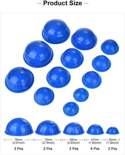 12 Pcs Silicone Massage Cupping Set - Vacuum Cupping Therapy for Pain Relief, Muscle Relaxation, Professional Body