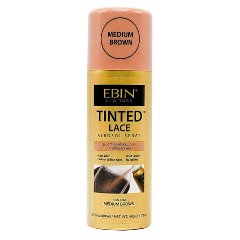 Tinted Lace Aerosol Spray, Medium Brown, Quick Dry, Water Resistant, Natural Look