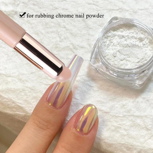 Silicone Brush for Ombre Nail Art, 2Pcs Reusable Gel Polish Gradient Design Applicator Brush for Nail Art Manicure