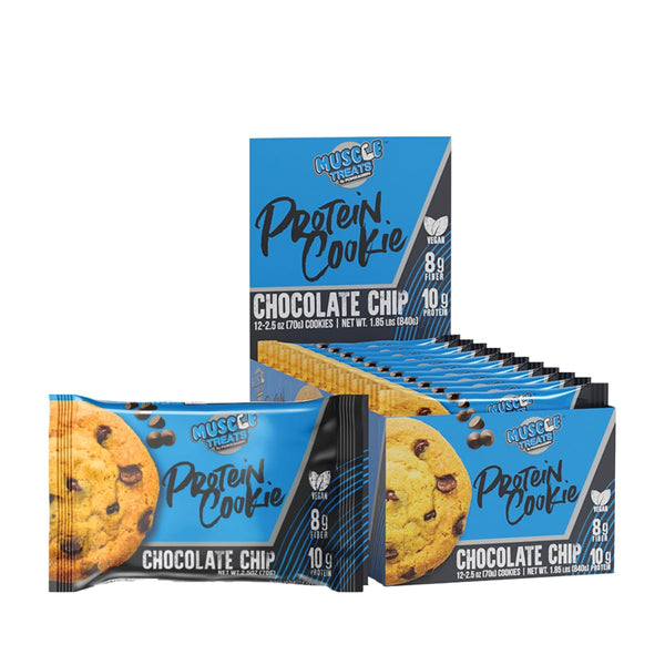 Forzagen Vegan Protein Cookies 12-Pack - Chocolate Chip Flavor, Low Carb Protein Treats, Healthy Snacks, 10g Protein