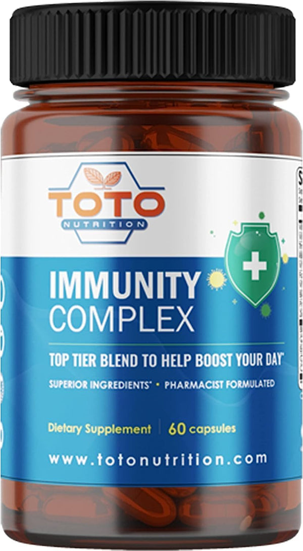 Immunity Support Booster Supplement with Vitamin C, D, Elderberry, Echinacea, Zinc, Curcumin, Ginger, B Vitamins -