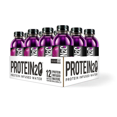 Protein2o 15g Whey Protein Isolate Infused Water, Sugar Free, Harvest Grape, 16.9 oz Bottle (Pack of 12)