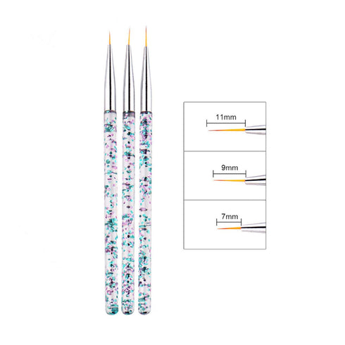 LWBTOSEE 2pc Nail Ombre Brush Set, Nail Art Painting Pen for UV Gel Polish Gradient Color and Rhinestone