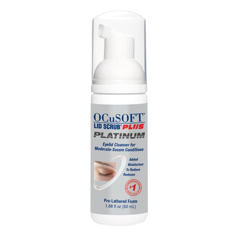 OCuSOFT Lid Scrub PLUS Platinum Foaming Eyelid Cleanser - 1.68 fl oz - Extra Strength Leave-On Cleanser