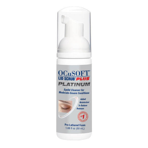OCuSOFT Lid Scrub PLUS Platinum Foaming Eyelid Cleanser - 1.68 fl oz - Extra Strength Leave-On Cleanser