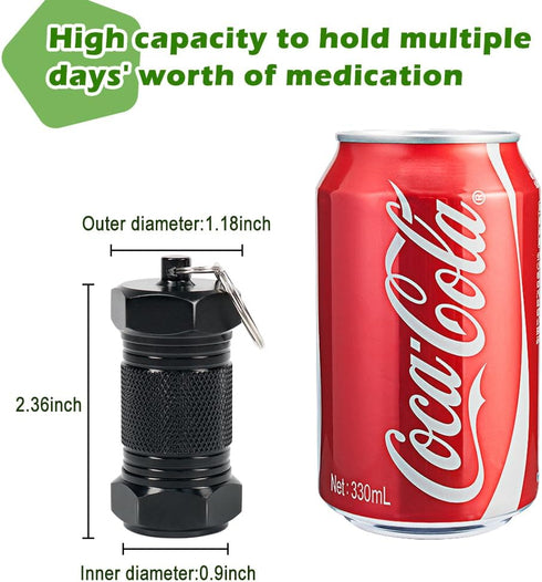 Shintop 3PCS Waterproof Aluminum Keychain Container Pill Holder (Black+Silver+Camouflage)
