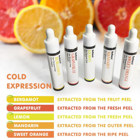 Set 5 Packs Citrus Essential Oil for Diffuser, Natural Fruity Fragrance Blends Gift for Home, Fresh Scent Aromatherapy