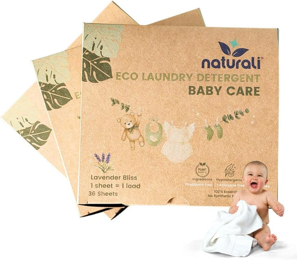 ECO Baby Laundry Detergent Sheets - 36pcs (1 pack) | Plant-based, Natural, Eco-Friendly, Hypoallergenic, Lavender Oil
