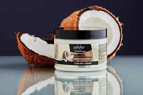 Sofn’free Coconut & Jamaican Black Castor Oil Curling Cream, Volumizer & Hair Moisturizer for Coily Curly Hair