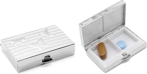 Set of 2 Rectangular-Shaped Pocket Purse Pill Box & Organizer with Dual
