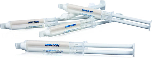 Gishy Goo! Dental Wax Replacements for Orthodontics, Pain Relief, Bubblegum Flavor, 1 Patient Syringe Kit