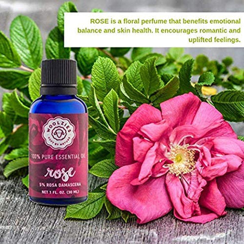 Woolzies Best Natural Rose Essential Oil Blend, 1 Oz, Therapeutic Aromatherapy Oil for Relaxation and Skin Healing