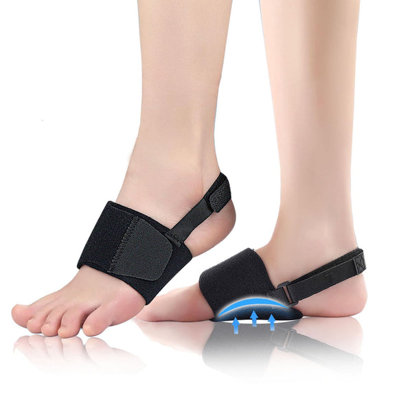 Arch Support Brace, Pair of Sleeves for Plantar Fasciitis Relief, Adjustable Compression Bands with Gel Pads