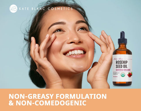 Kate Blanc Cosmetics Organic Rosehip Oil for Face & Skin (1oz, Pure, Cold Pressed)