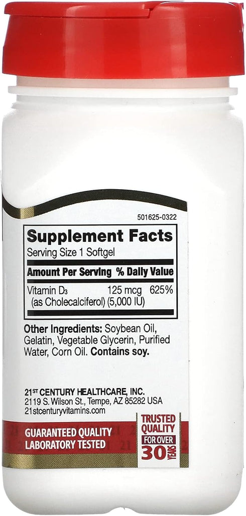 21st Century D 5000 IU Tablets, 110 Count