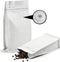 XlentPac Coffee Bags with Valve (16oz, 100pcs) White Aluminum Foil Flat High Barrier
