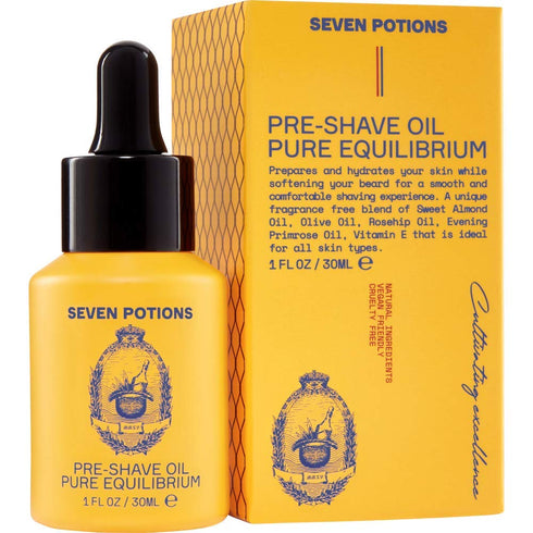 Seven Potions Pre-Shave Oil for Men, 1 Fl Oz, Ideal for Sensitive Skin