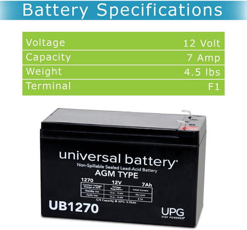 UPG 12V 7AH SLA Battery - Reliable Power Source